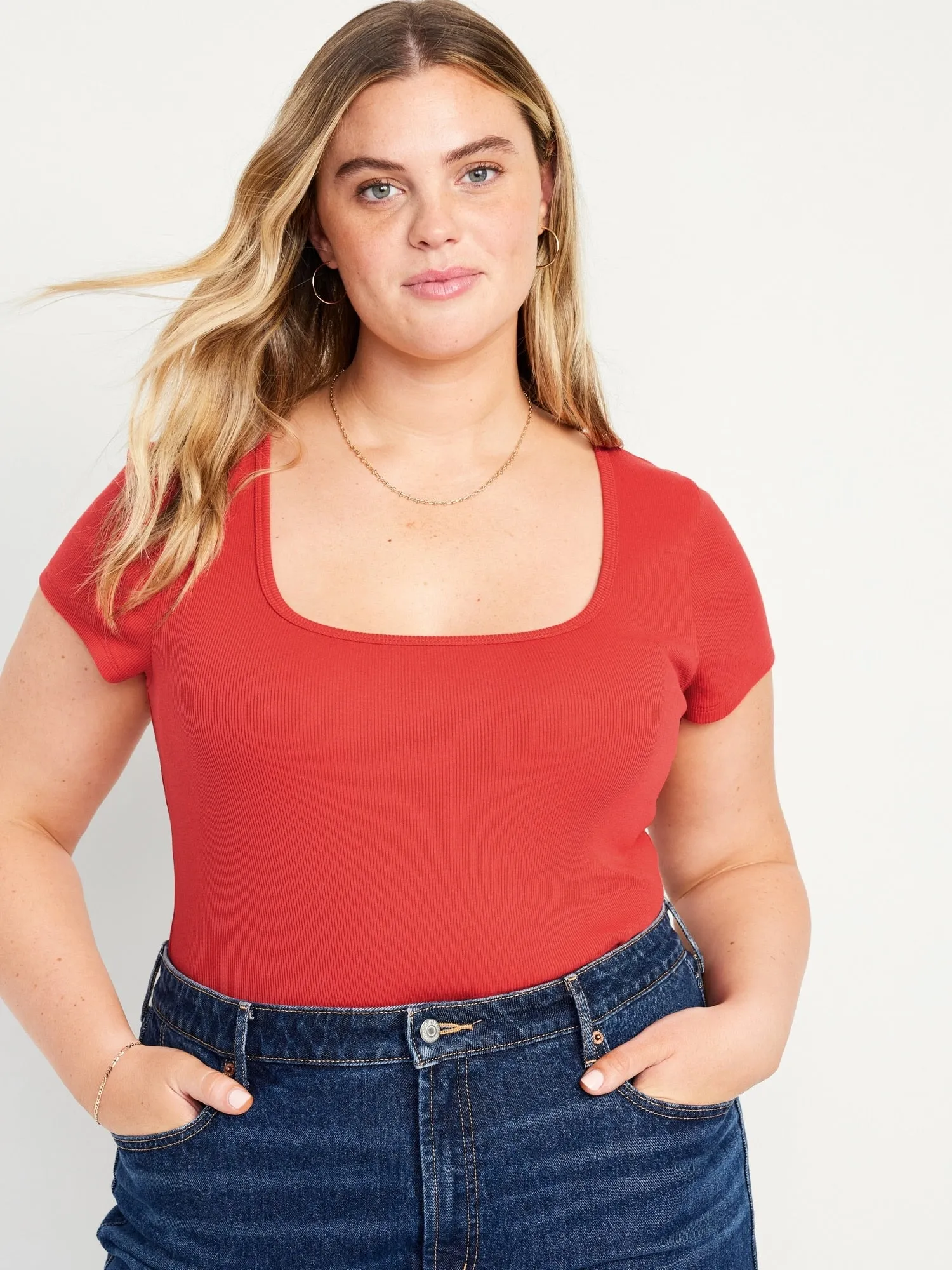 Fitted Rib-Knit T-Shirt for Women