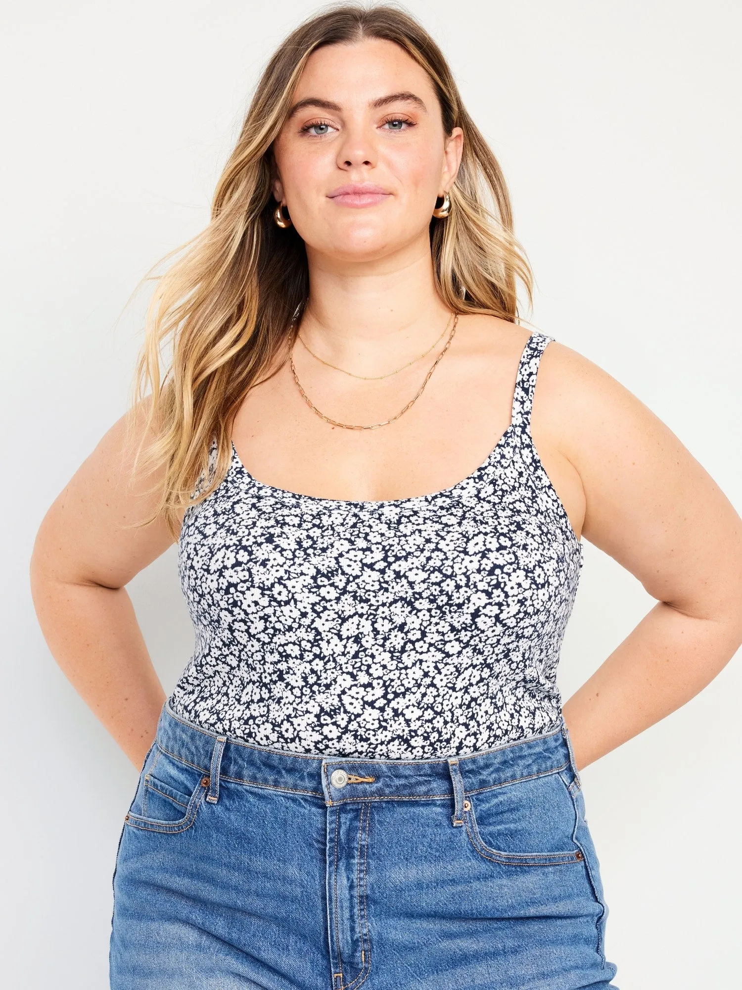 Fitted Rib-Knit Tank Top for Women