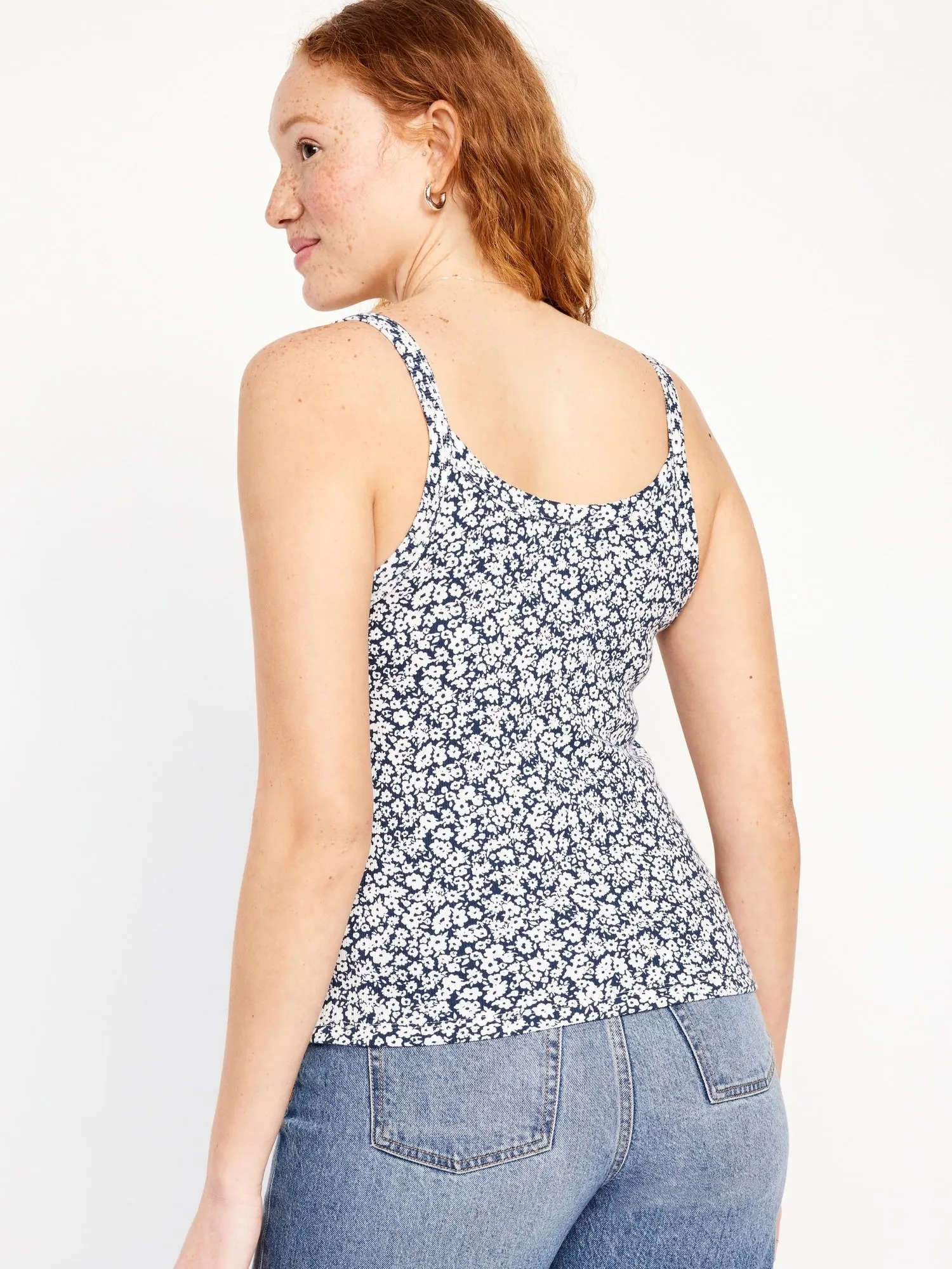 Fitted Rib-Knit Tank Top for Women