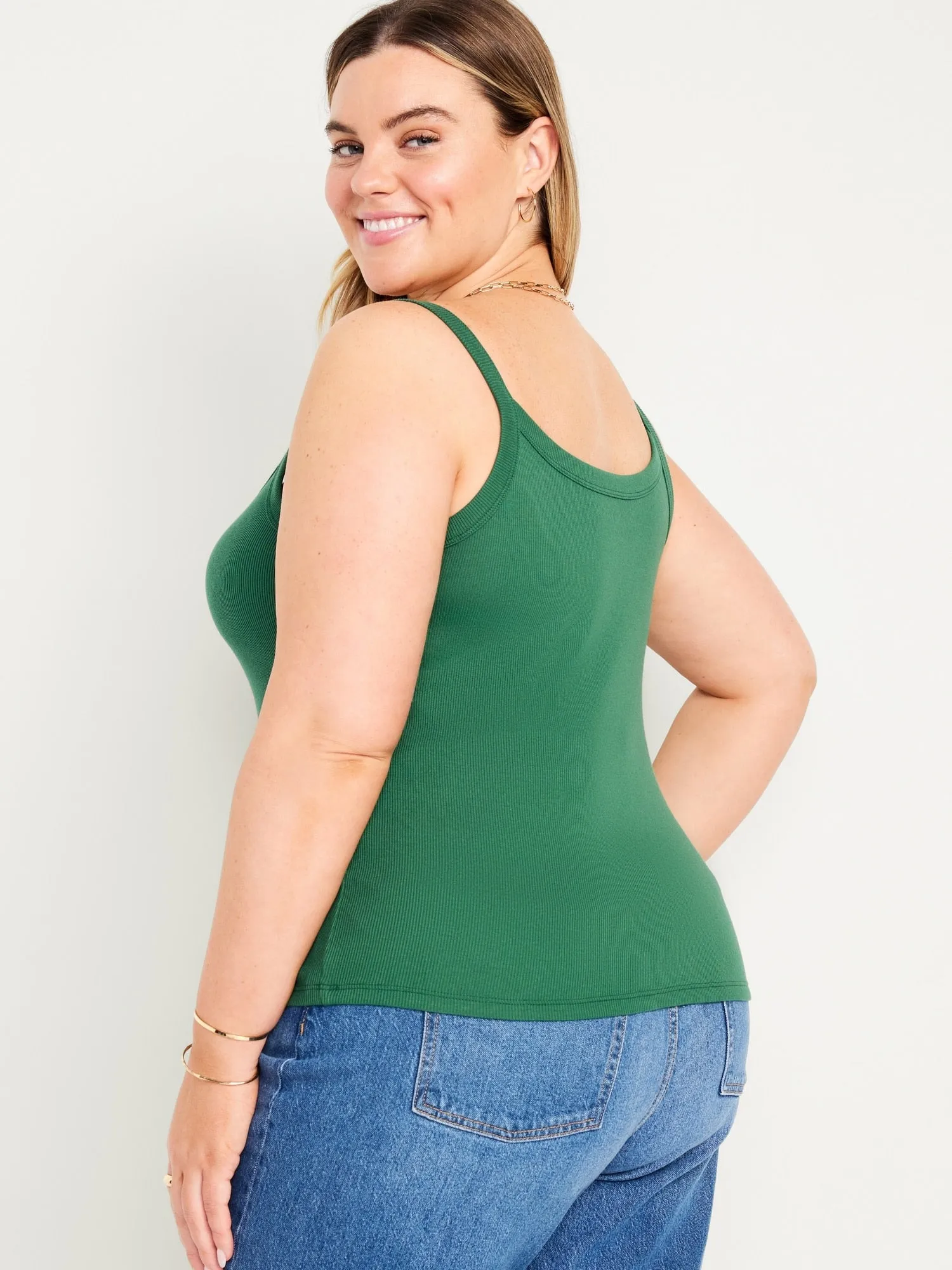 Fitted Rib-Knit Tank Top for Women