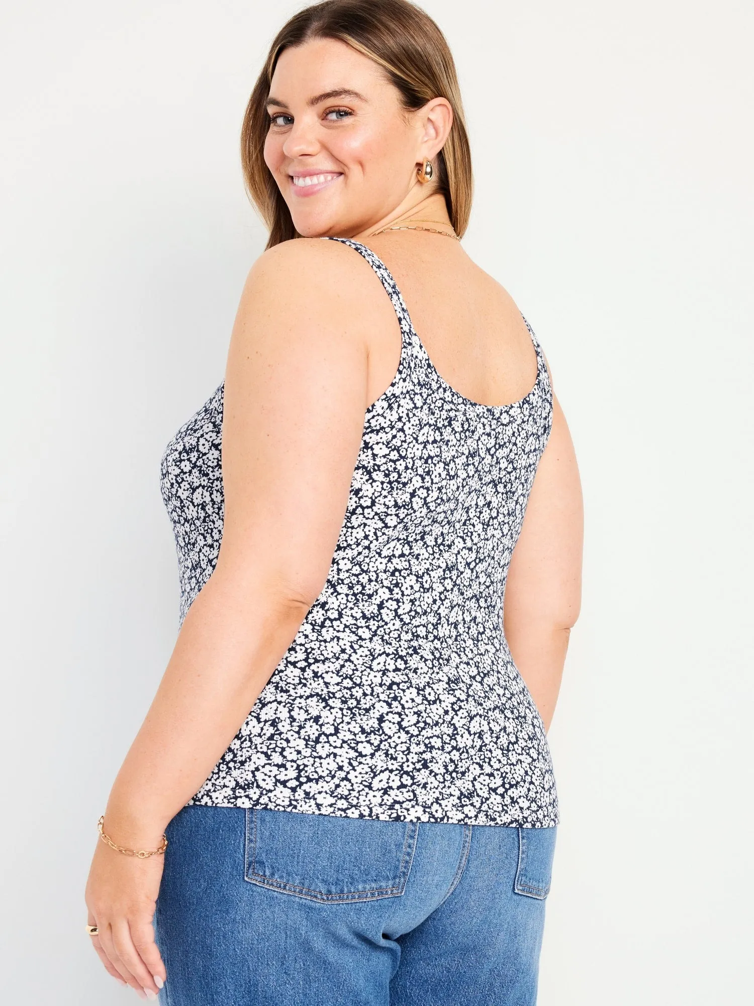 Fitted Rib-Knit Tank Top for Women