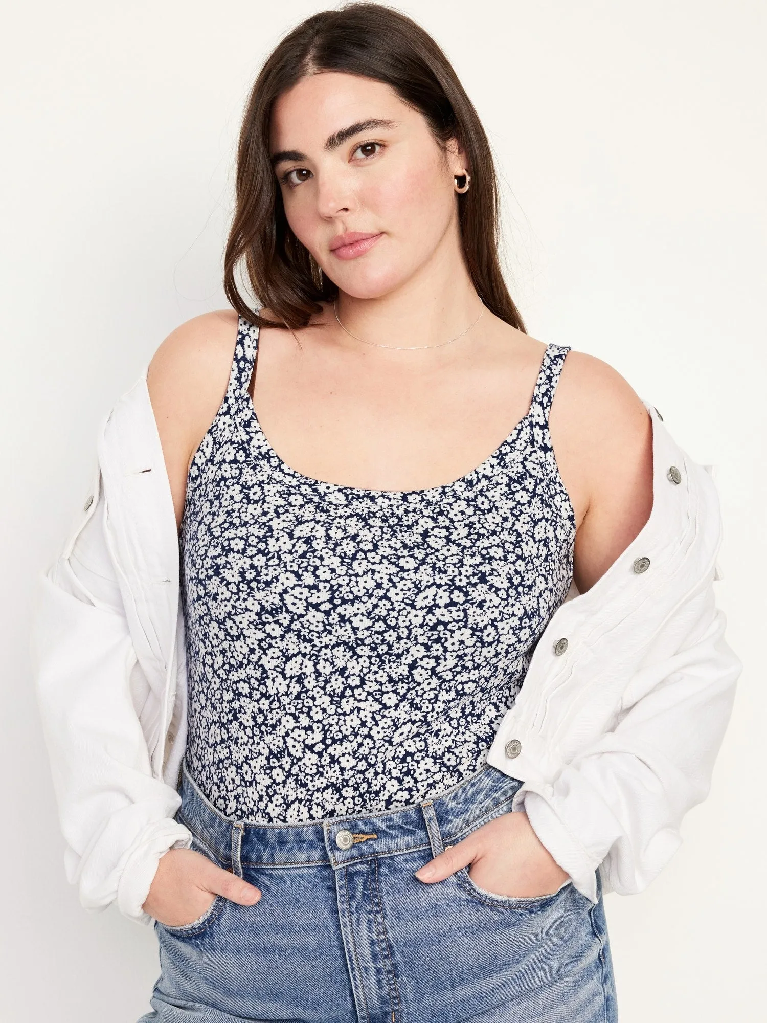 Fitted Rib-Knit Tank Top for Women