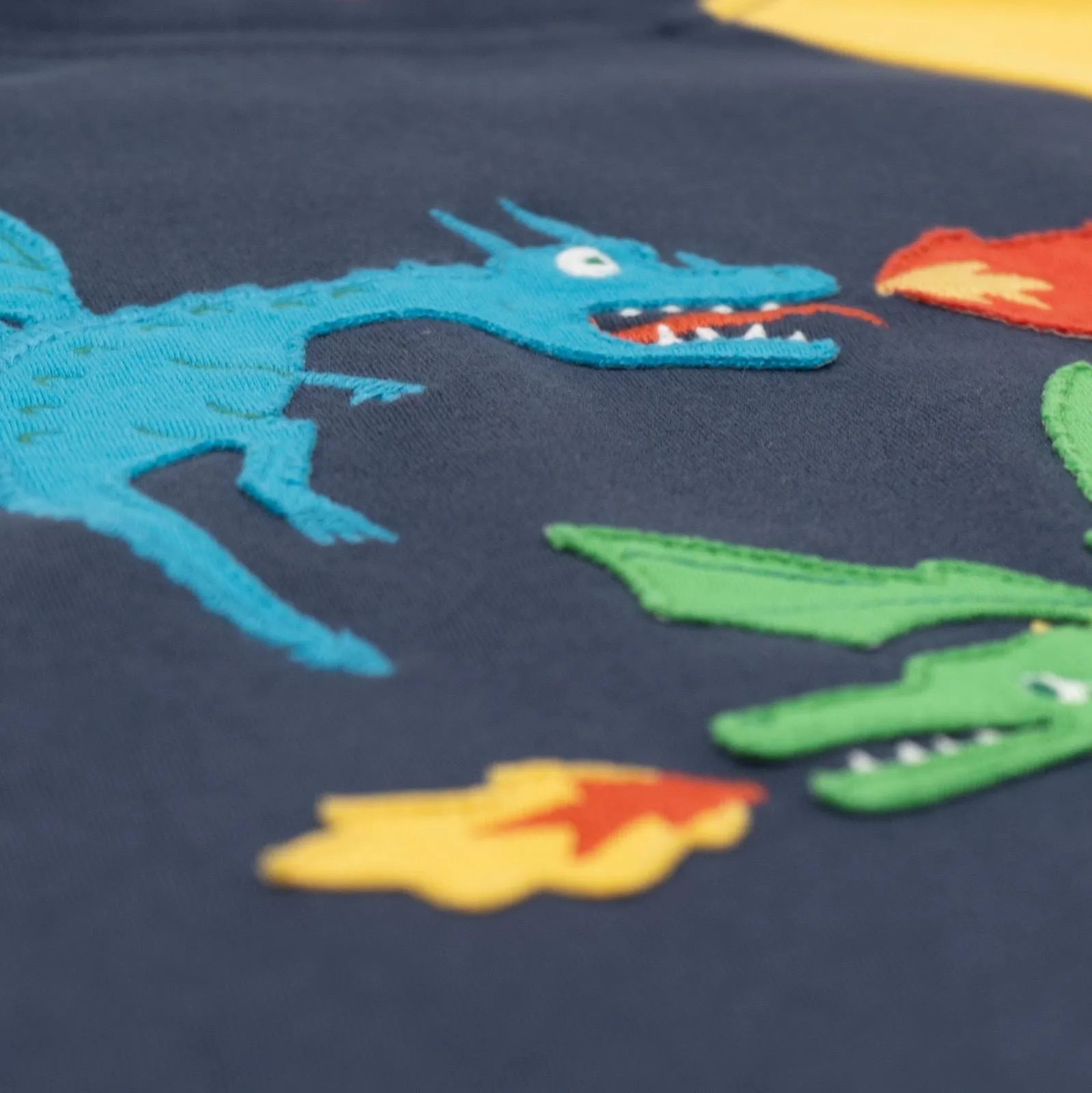 Frugi Boys T-Shirt Raglan Long Sleeve Navy Blue Dragons Casual Kids Cotton Tops