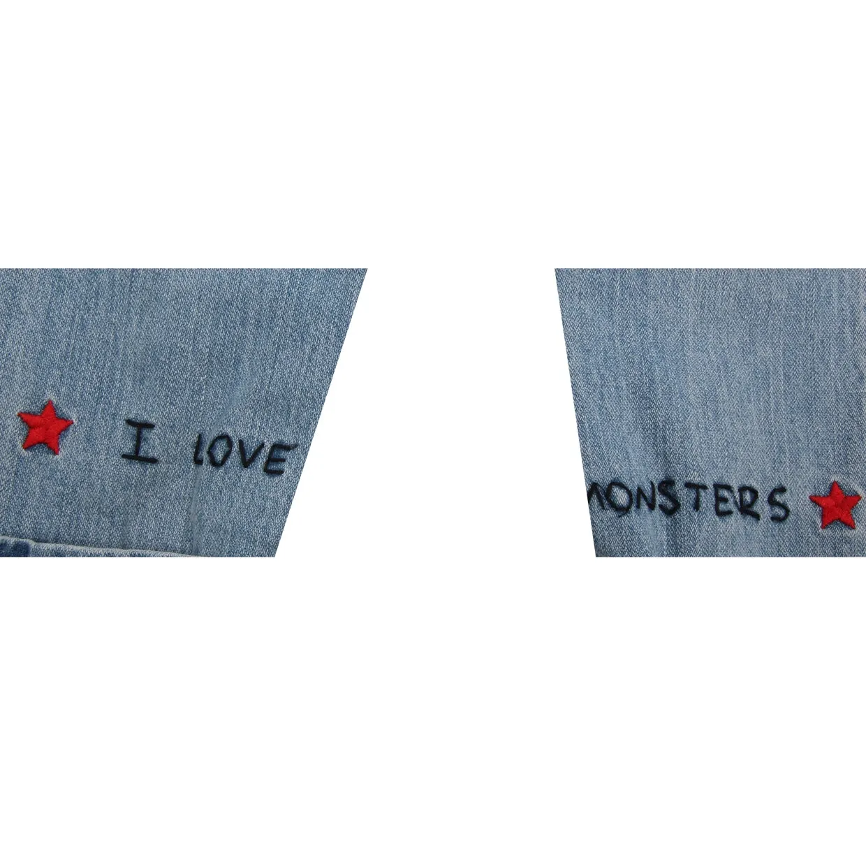 Gucci Kids I Love Monsters Light Denim Jeans