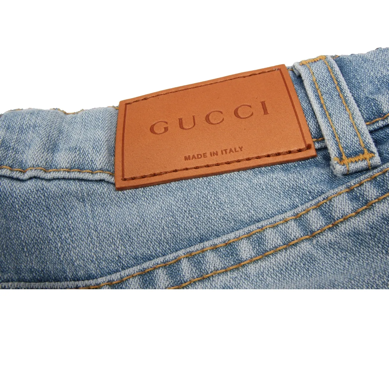 Gucci Kids I Love Monsters Light Denim Jeans