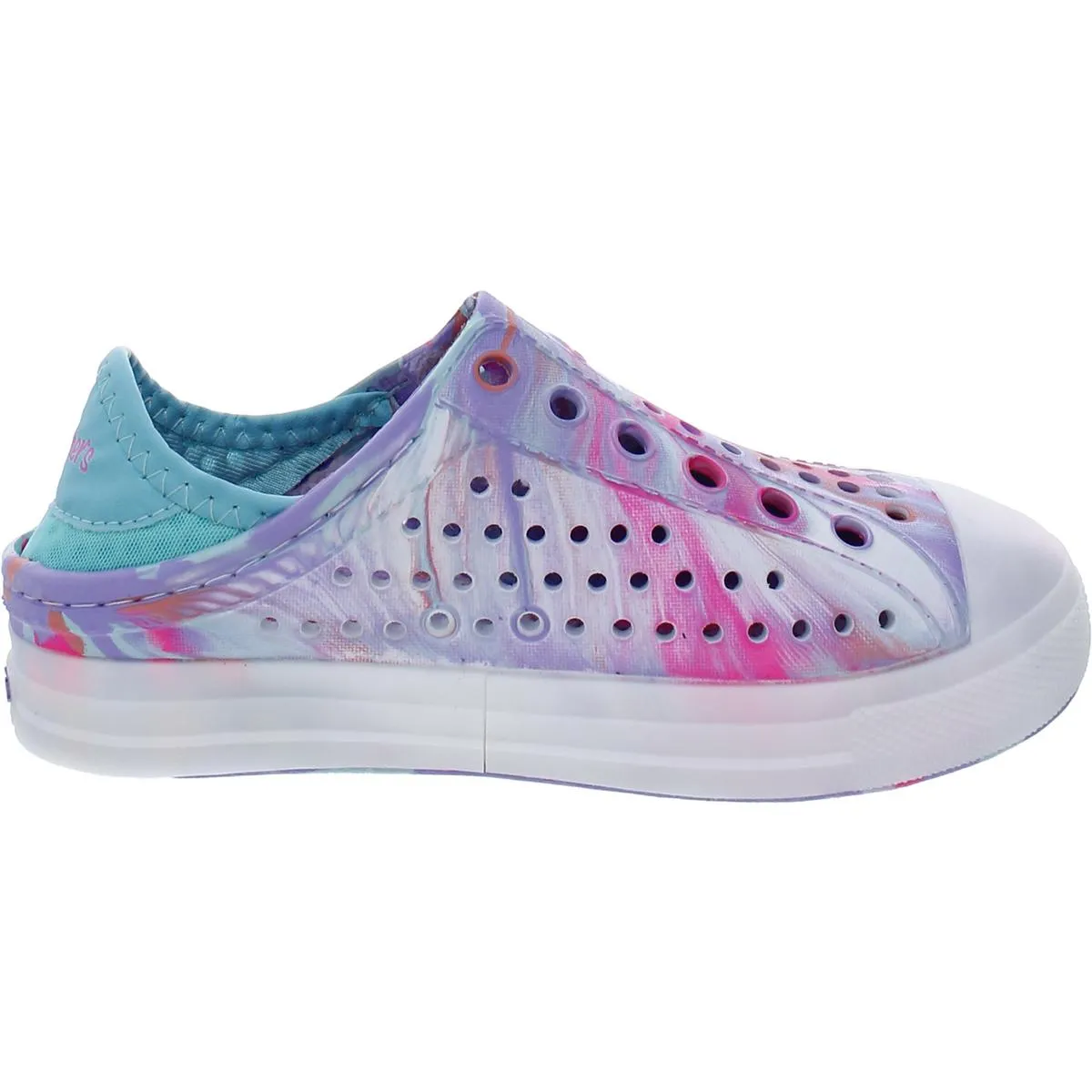 Guzman Flash-Solar Swirl Girls Perforated Slip On Light-Up Shoes
