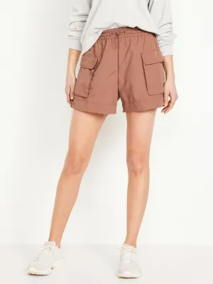 High-Waisted Cargo Utility Shorts for Women -- 5-inch inseam
