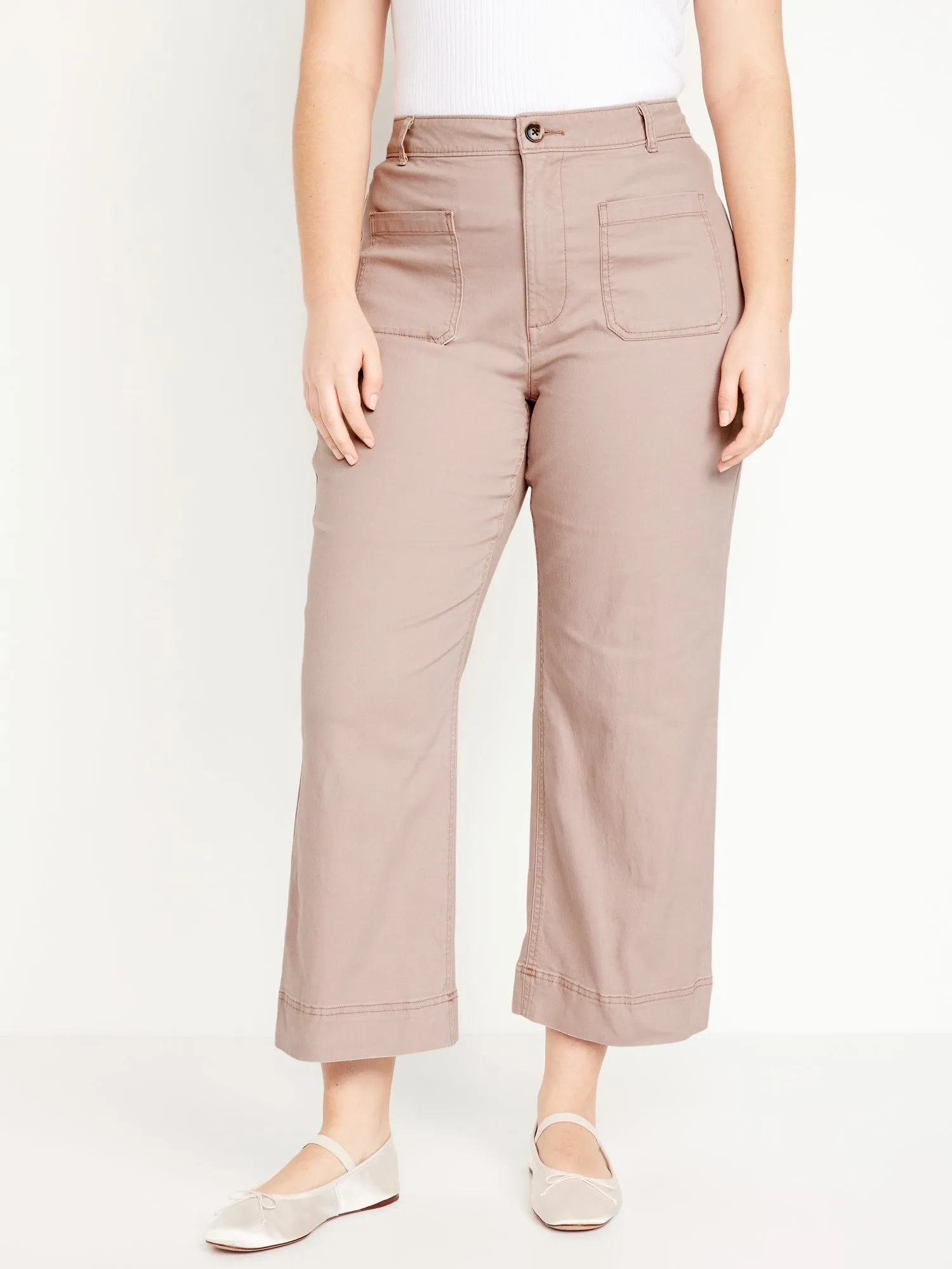 High-Waisted Cropped Wide-Leg Pants for Women