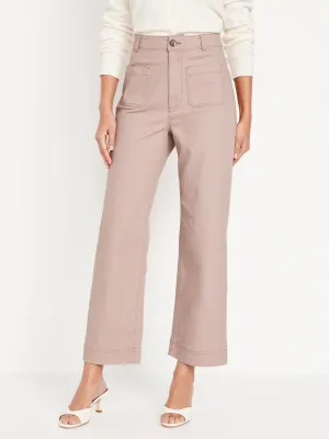 High-Waisted Cropped Wide-Leg Pants for Women