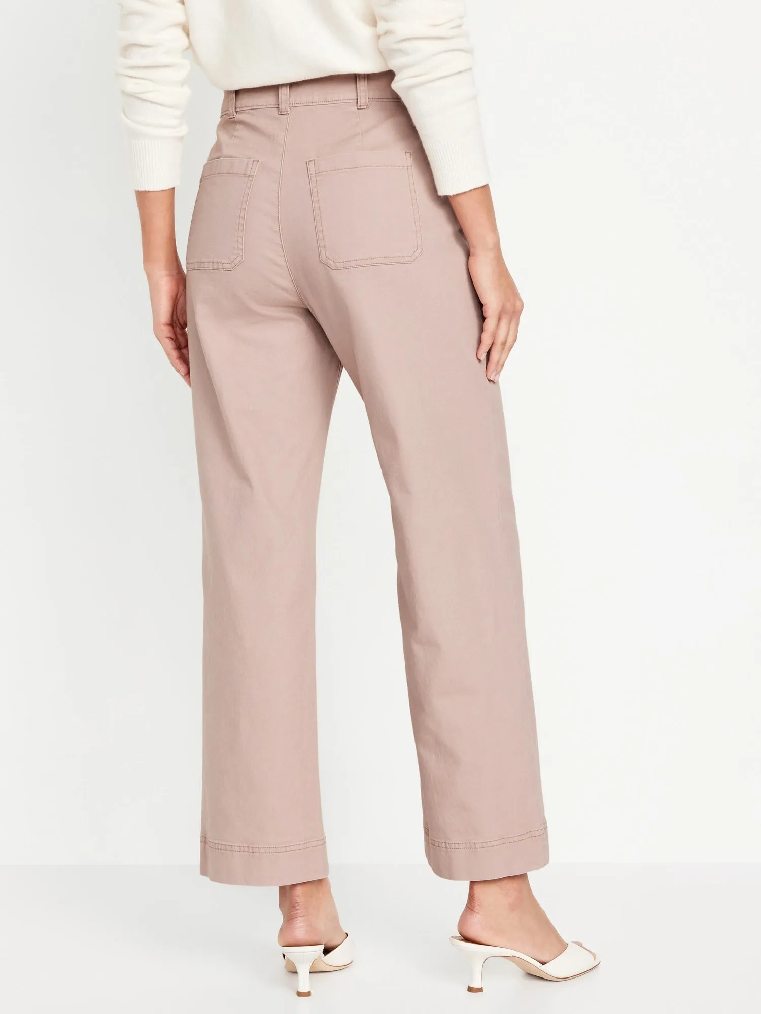 High-Waisted Cropped Wide-Leg Pants for Women