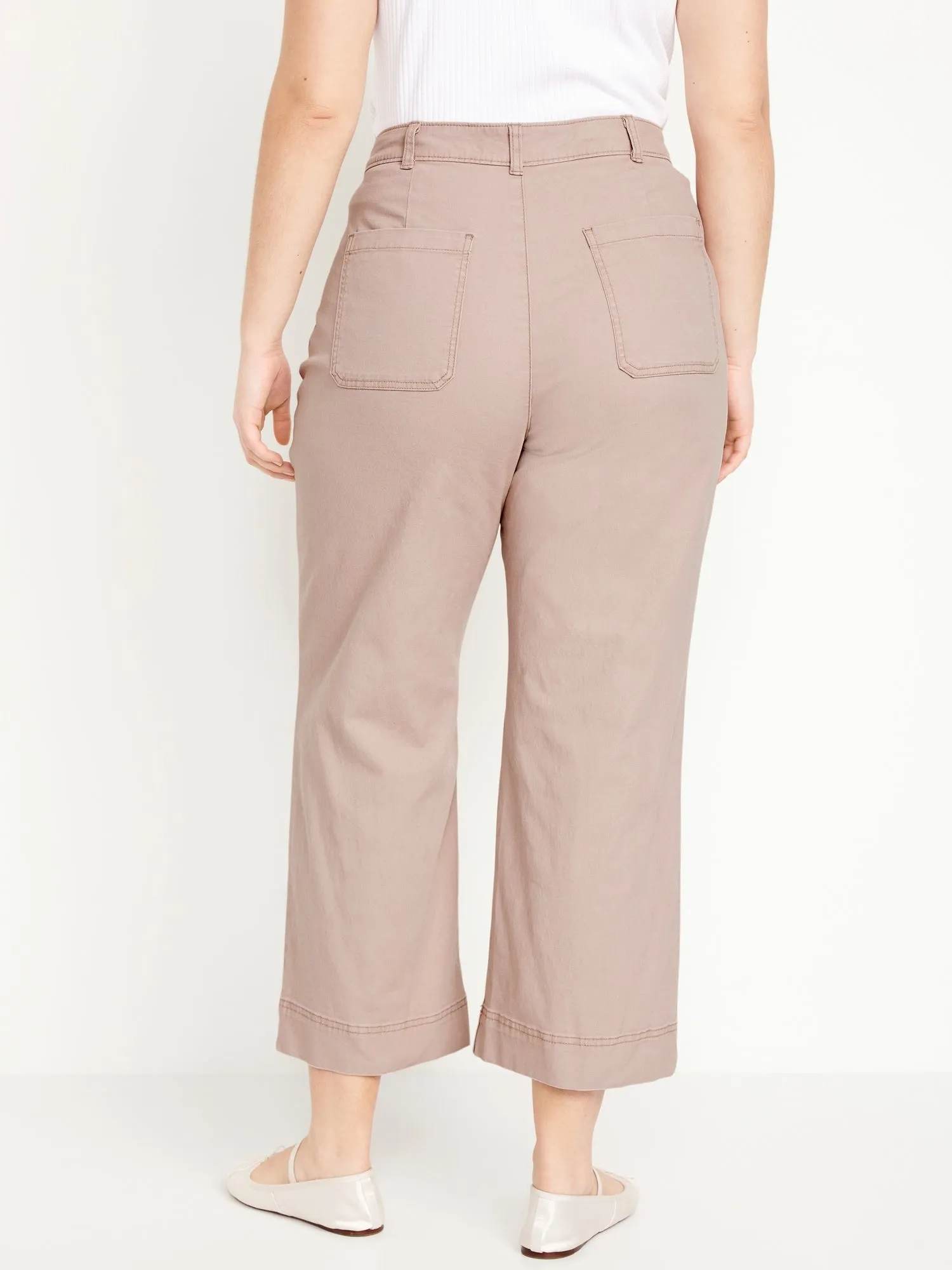 High-Waisted Cropped Wide-Leg Pants for Women
