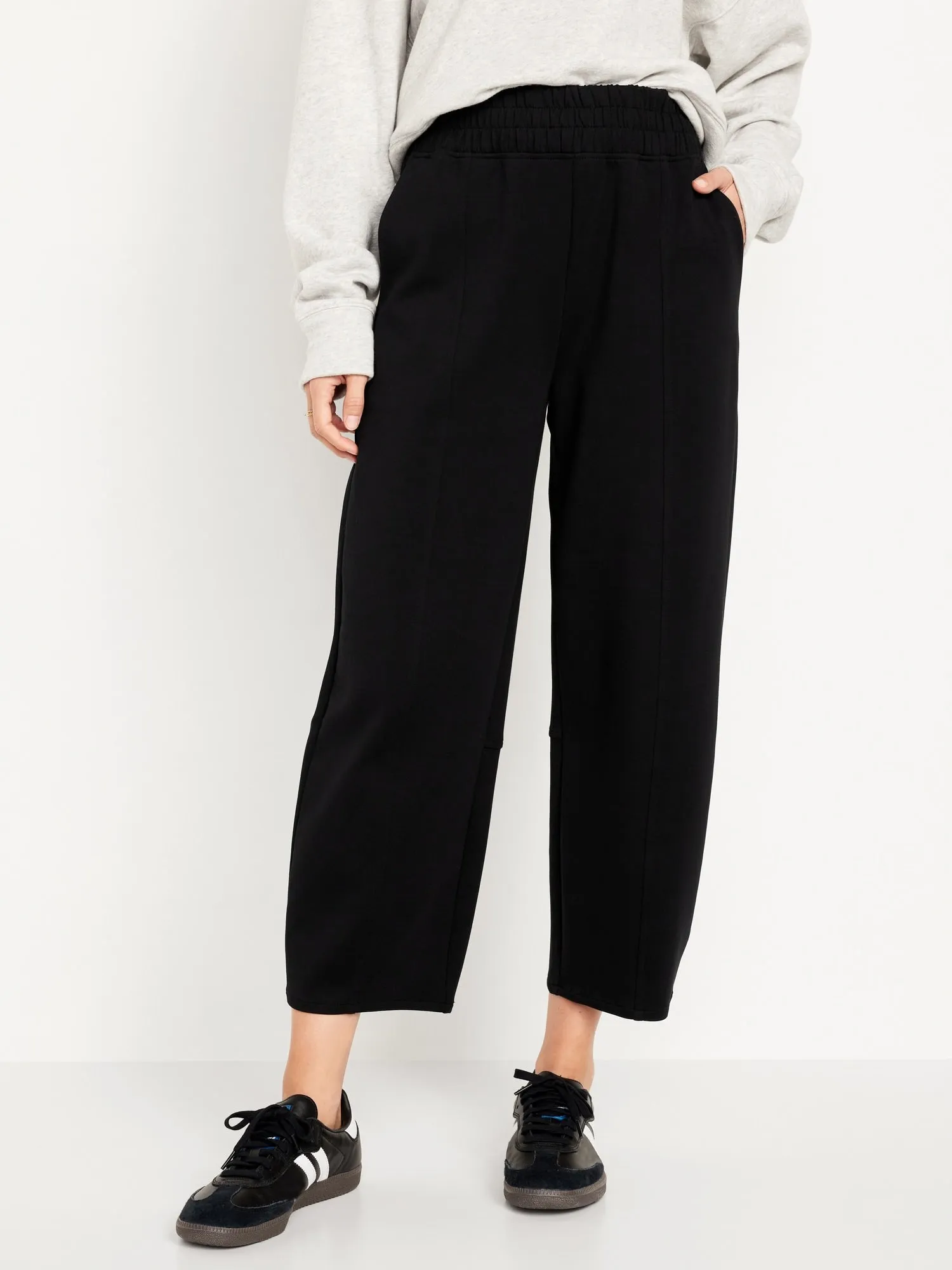 High-Waisted Dynamic Fleece Barrel-Leg Sweatpants for Women
