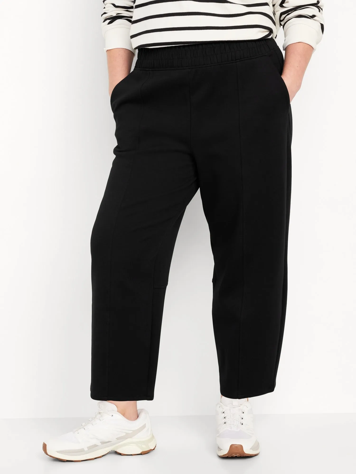 High-Waisted Dynamic Fleece Barrel-Leg Sweatpants for Women
