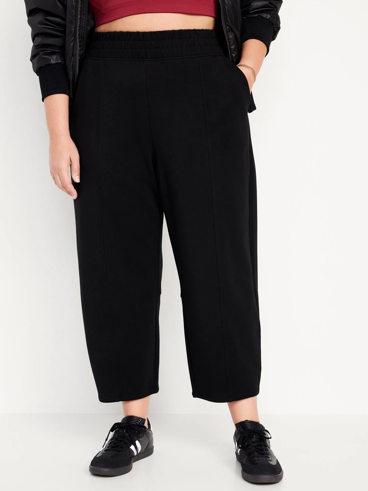 High-Waisted Dynamic Fleece Barrel-Leg Sweatpants for Women