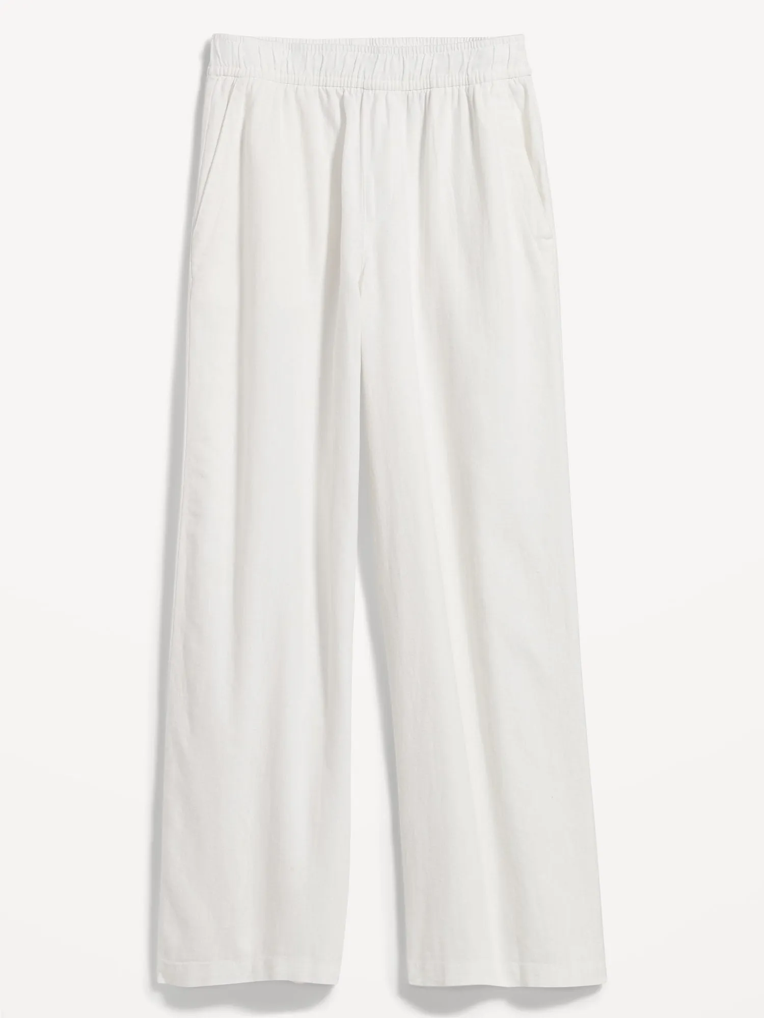 High-Waisted Linen-Blend Wide-Leg Pants for Women