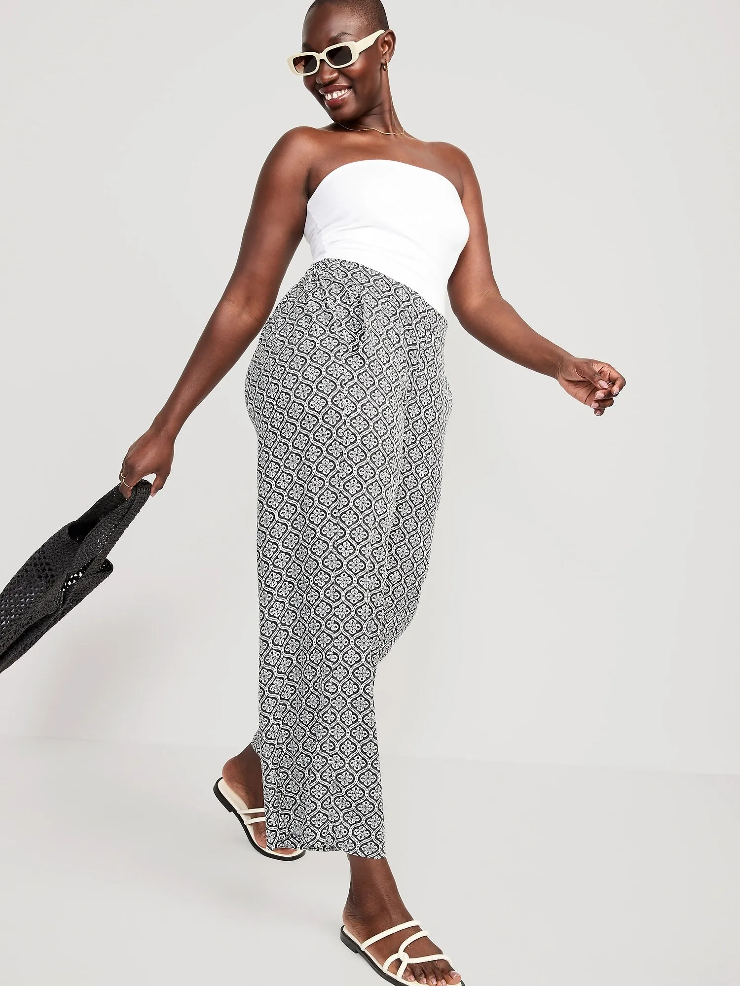 High-Waisted Playa Soft Spun Wide Leg Pants For Women