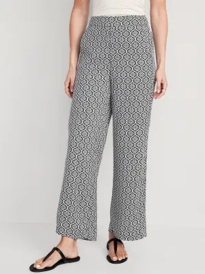 High-Waisted Playa Soft Spun Wide Leg Pants For Women