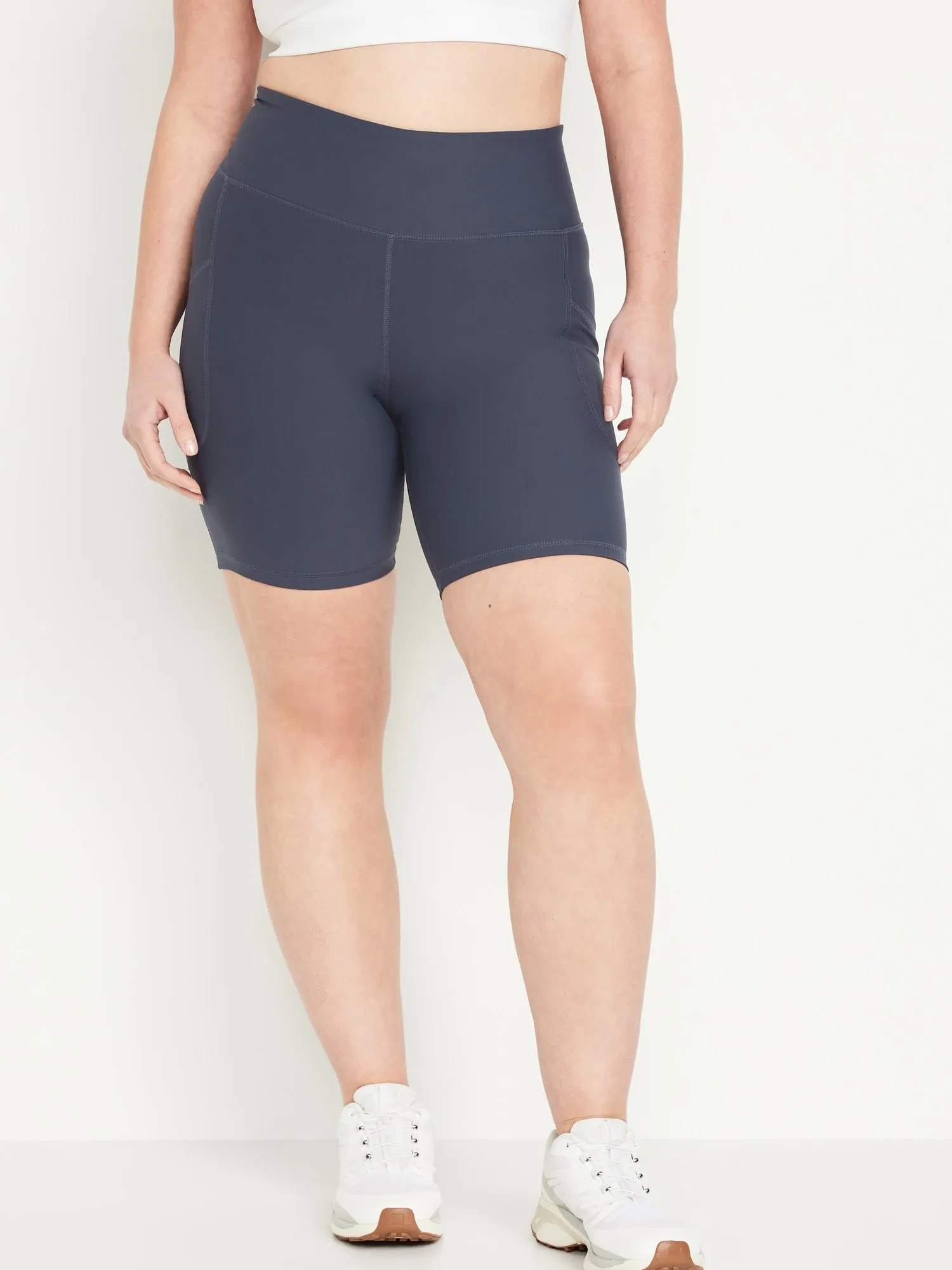 High-Waisted PowerSoft Biker Shorts for Women -- 8-inch inseam