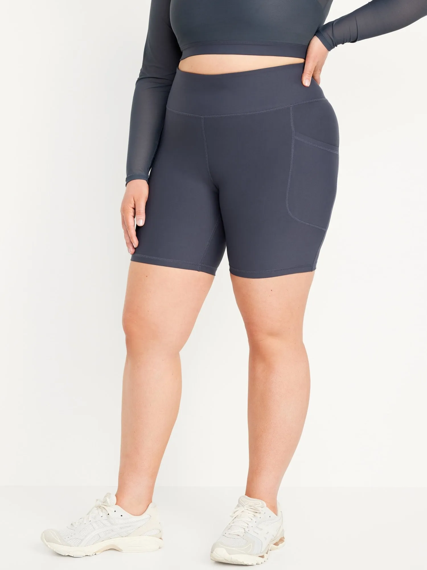 High-Waisted PowerSoft Biker Shorts for Women -- 8-inch inseam