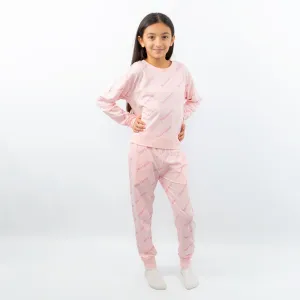 Juicy Couture Girls Pink Long Sleeve Relaxed Fit Soft Cotton Jersey Pyjama Set