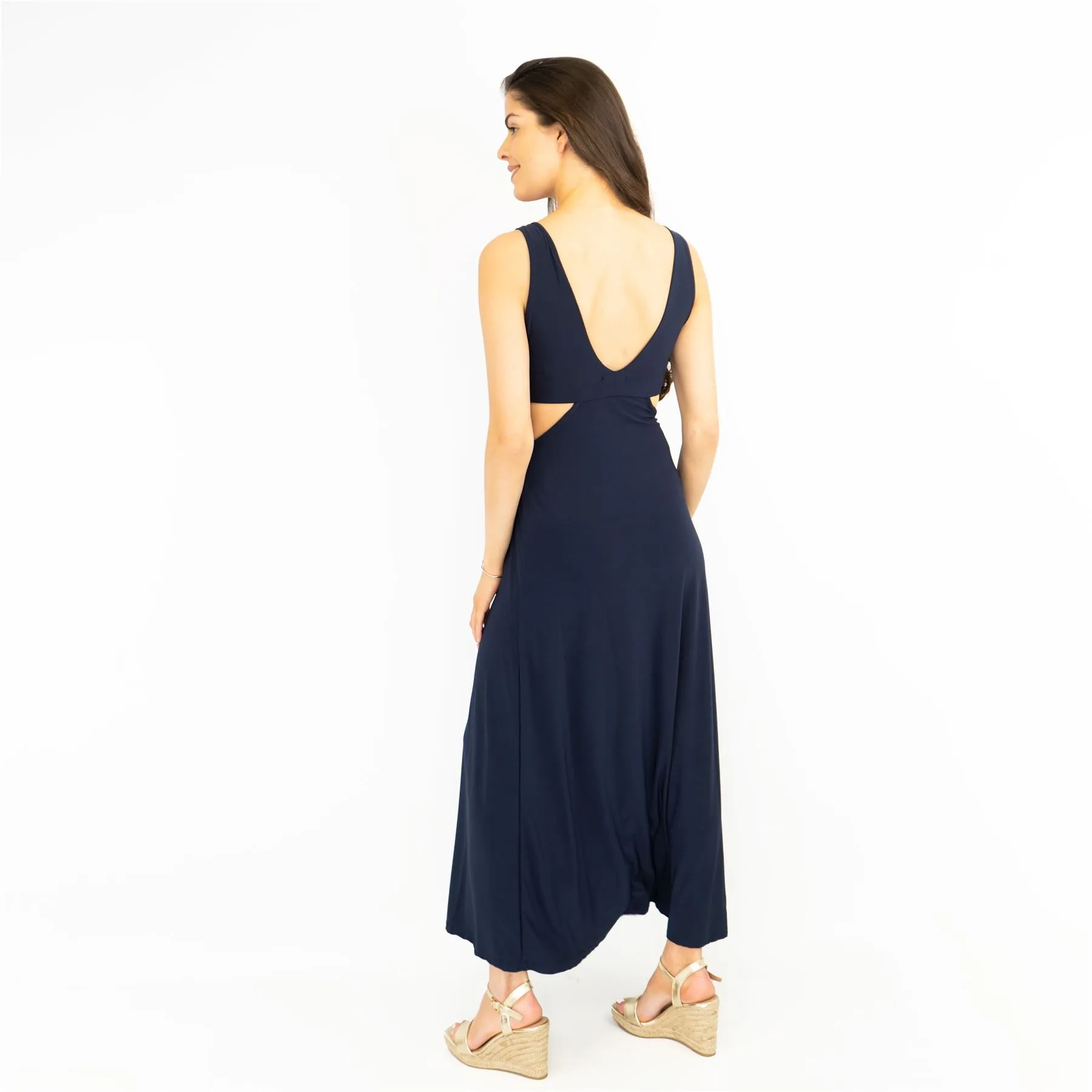 Karen Millen Navy Sleeveless Long Maxi Dress