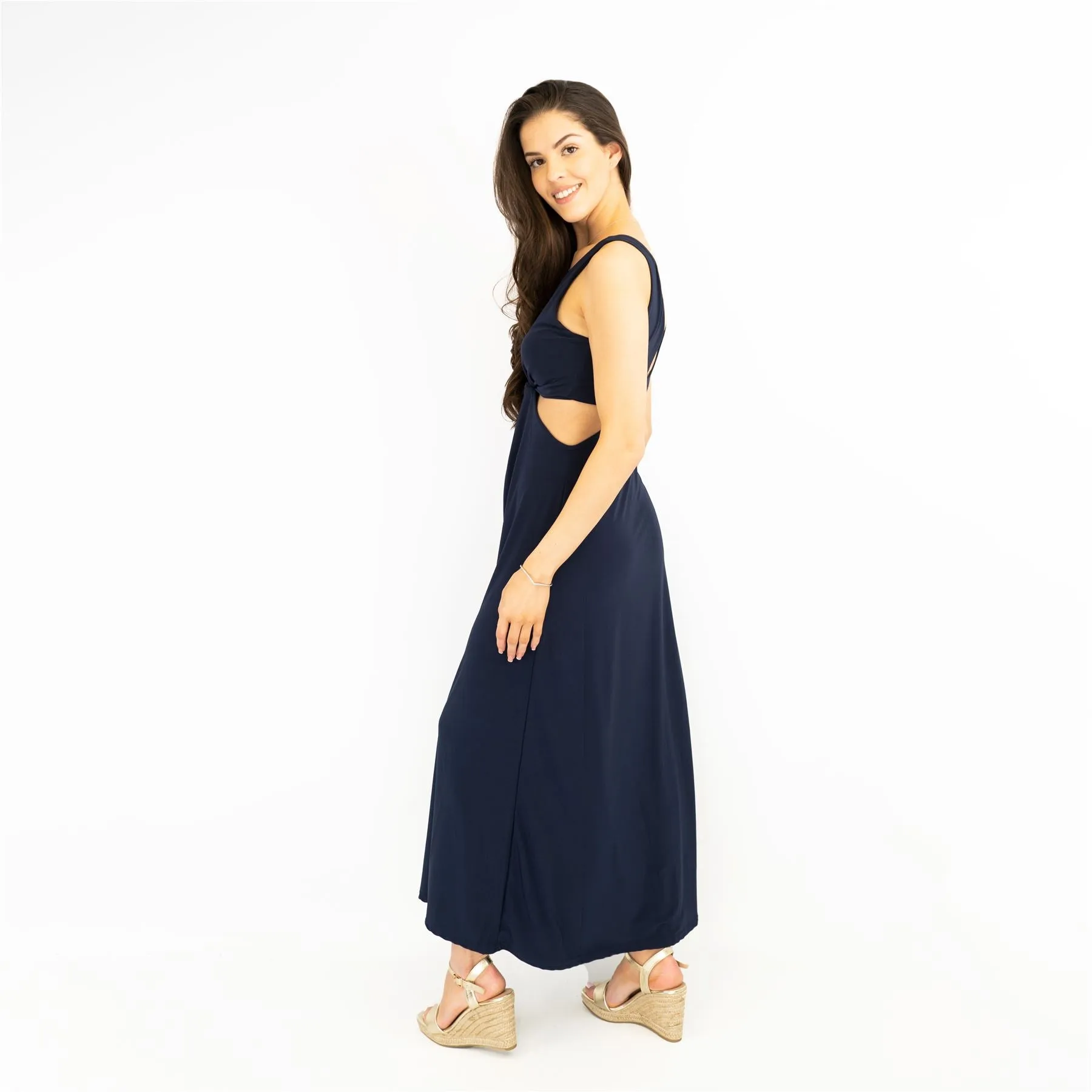Karen Millen Navy Sleeveless Long Maxi Dress