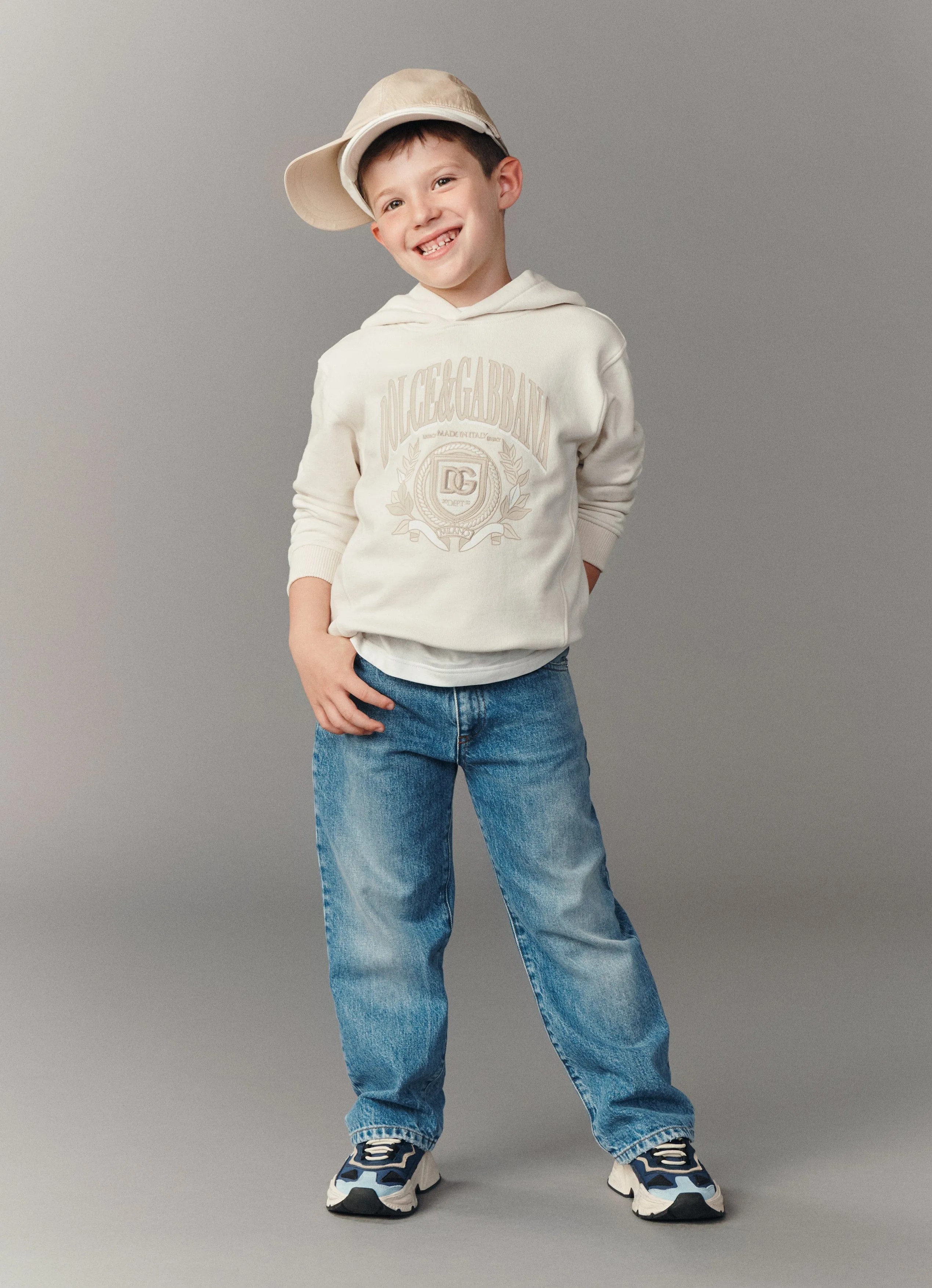 Kids Logo Hoodie in Ivory