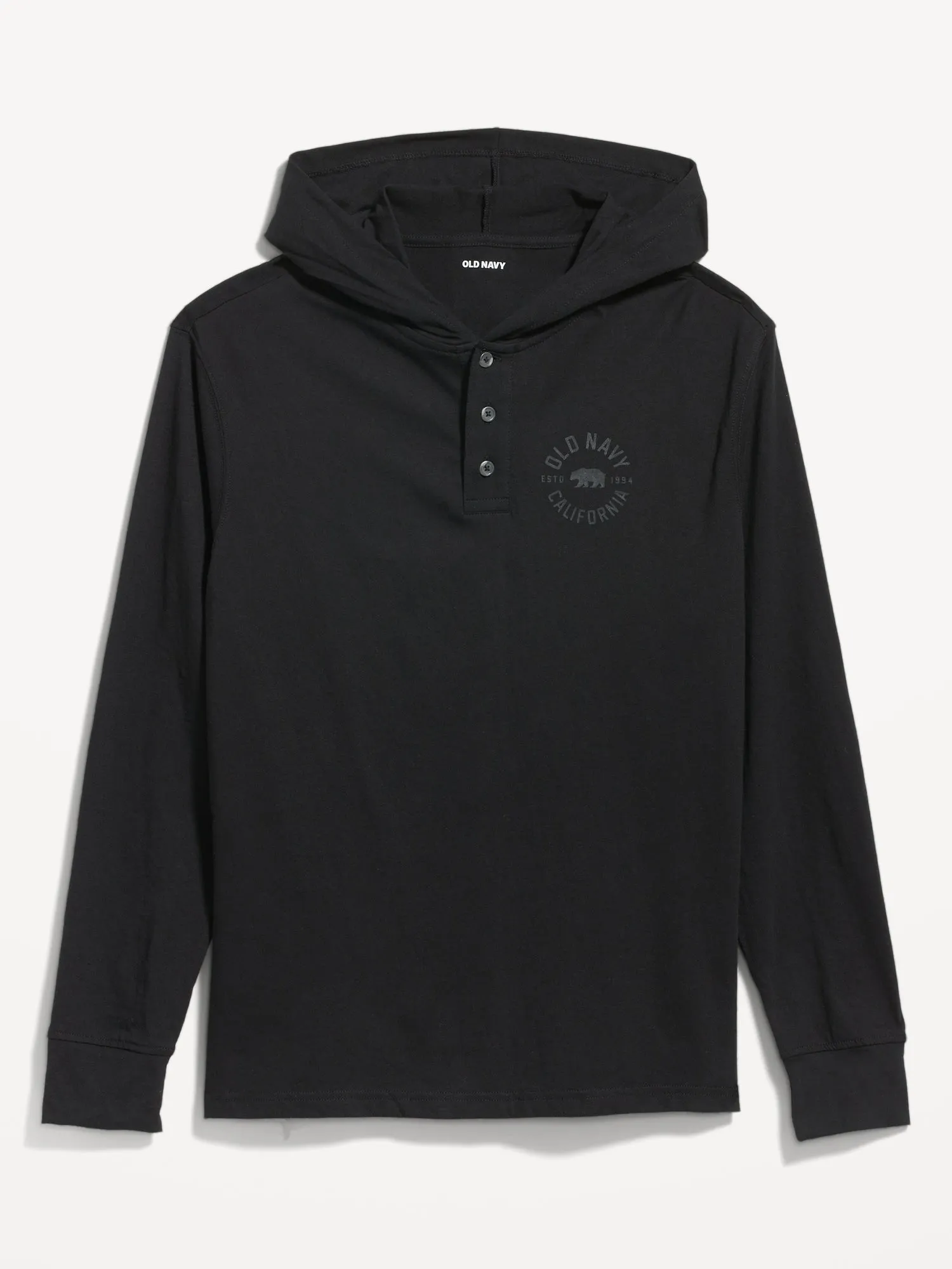 Lightweight Logo Pullover Henley Hoodie for Men Old-Navy
