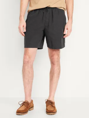 Linen-Blend Jogger Shorts for Men -- 7-inch inseam