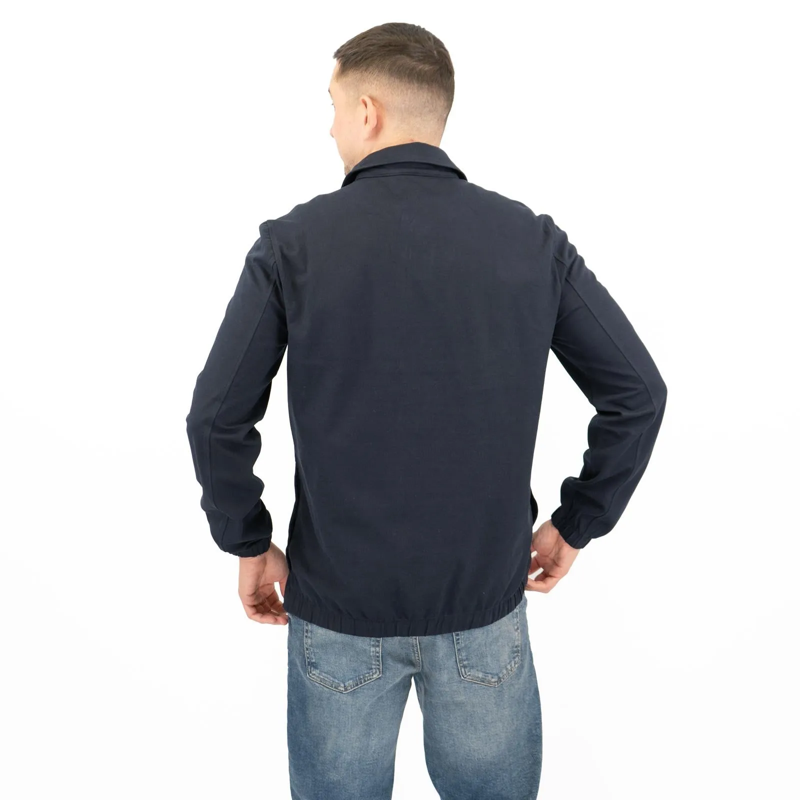 M&S Autograph Mens Cotton Rich Utility Jacket Overshirt Blue