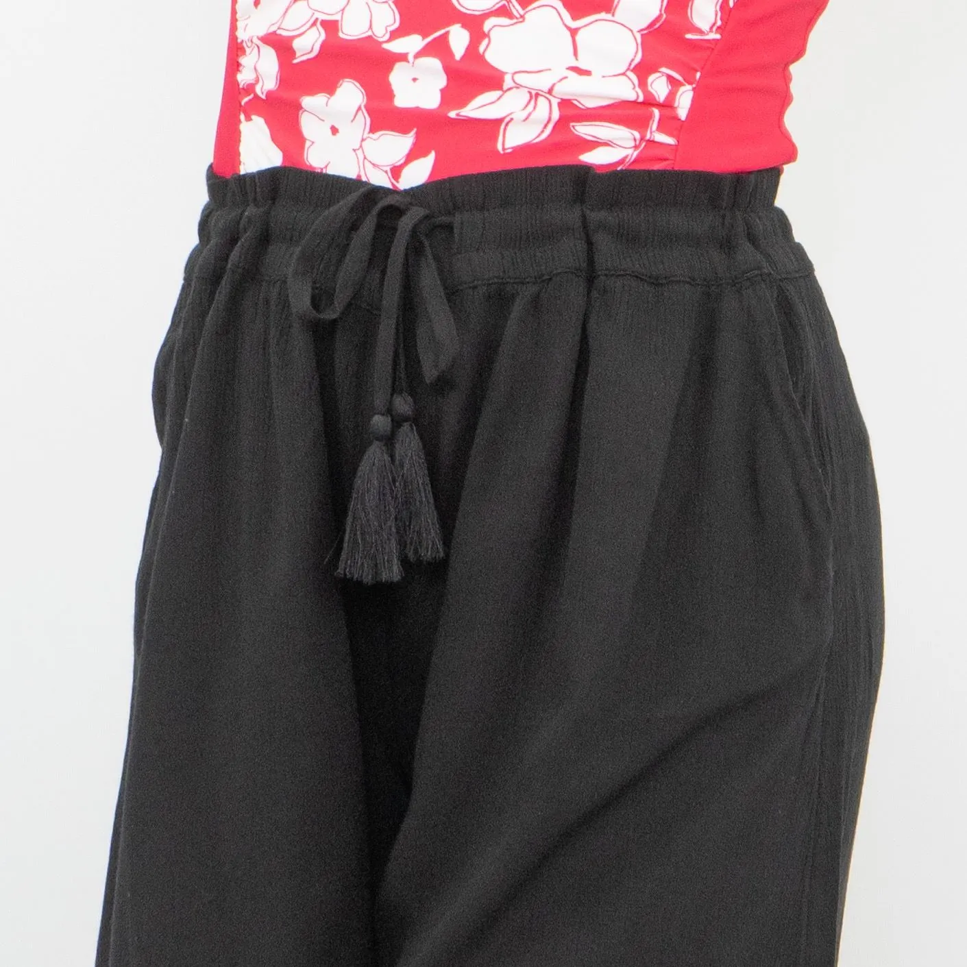 M&S Lightweight Black Elasticated Waist Summer Beach Shorts