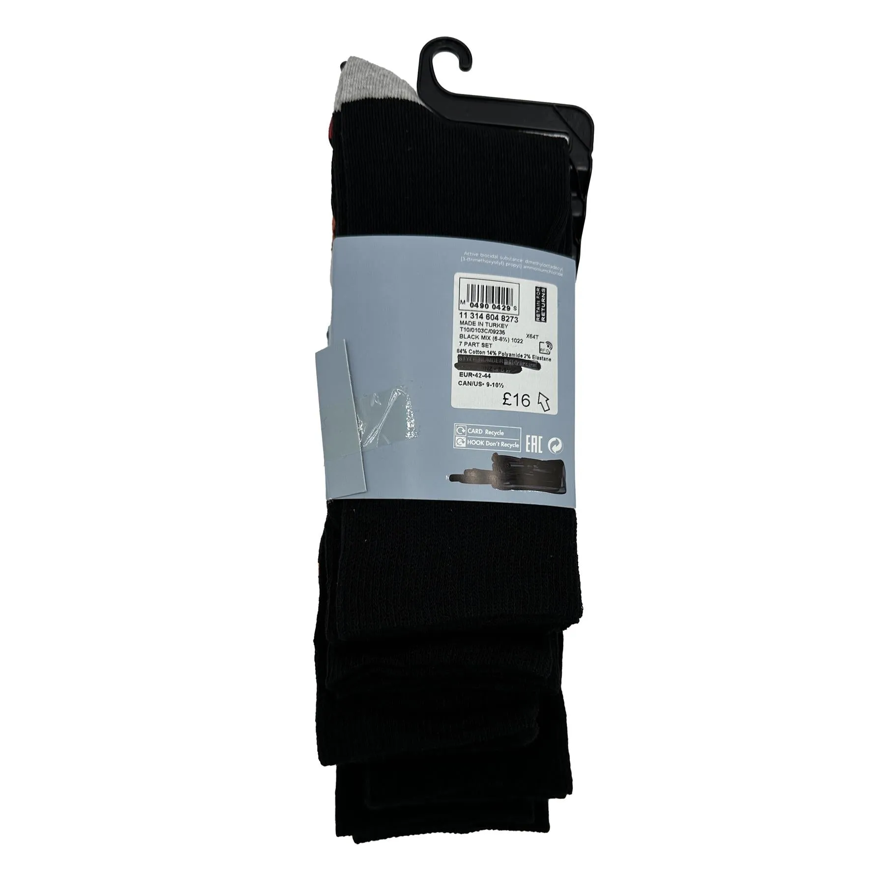 M&S Mens Socks 7 Pairs Cool & Fresh Fun Days of the Week Black Multi