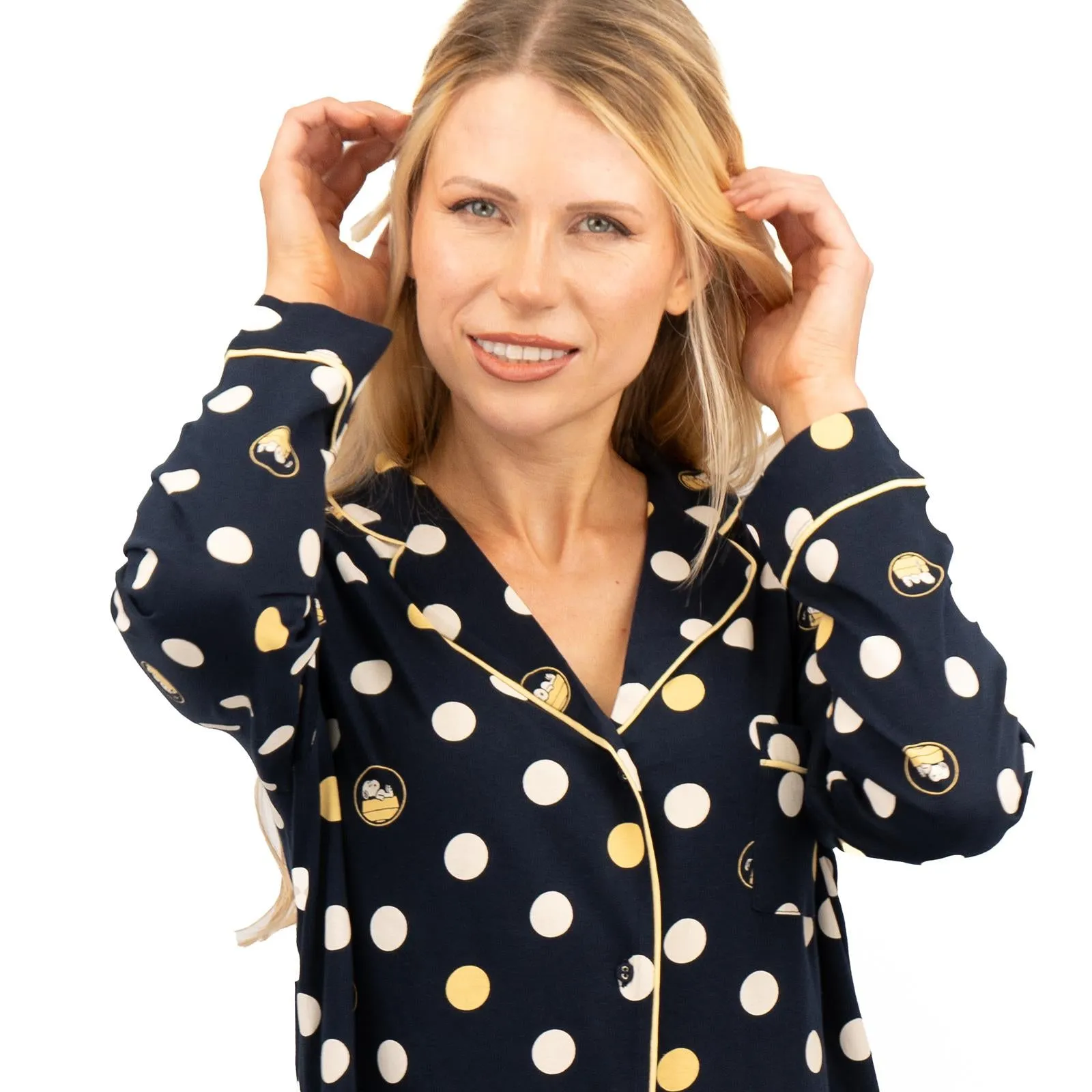 M&S Navy Button Through Snoopy Nightdress