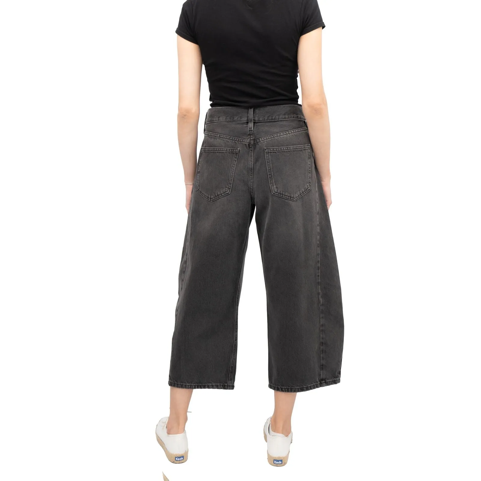 M&S Womens Sienna Miller Crop Grey Jeans Barrel Leg