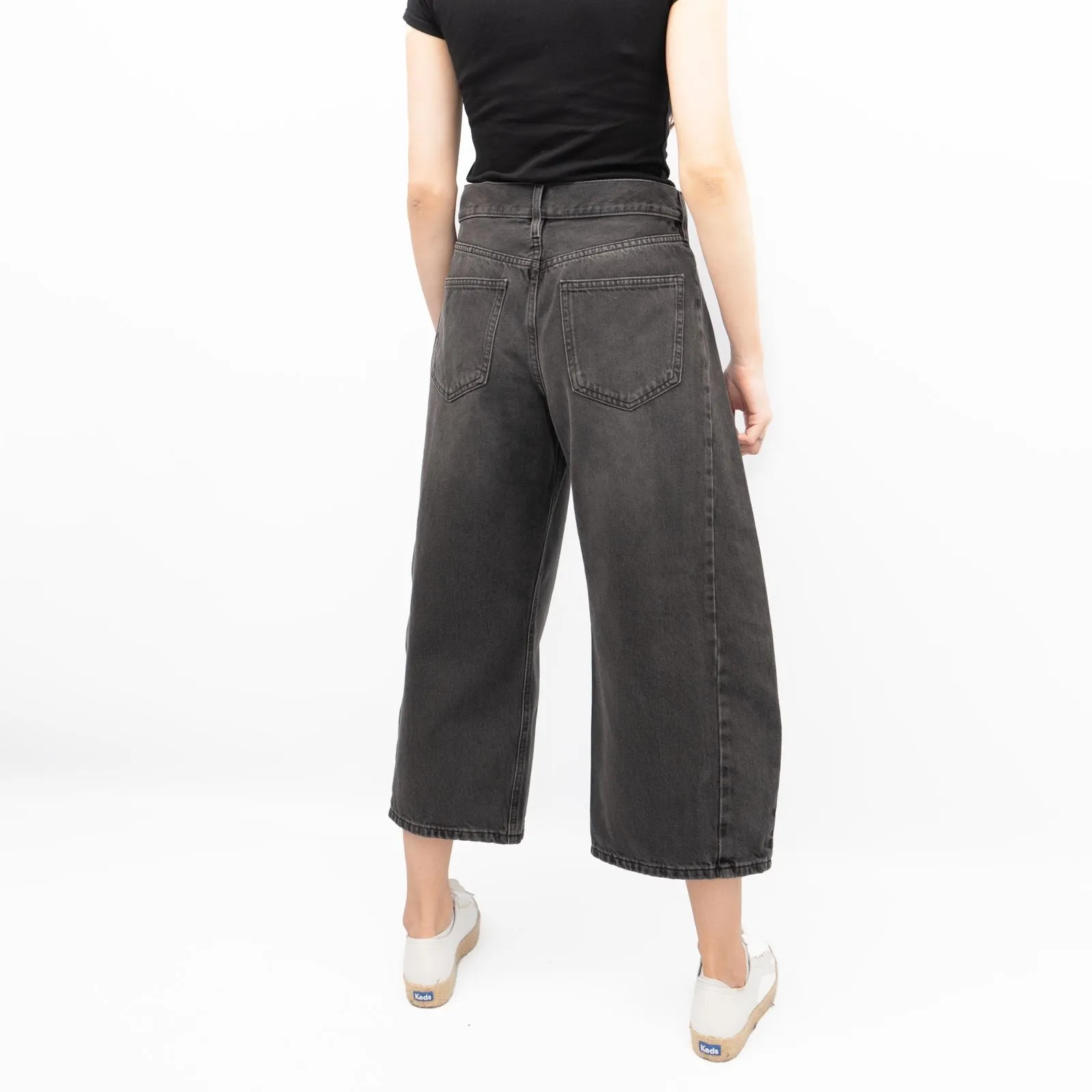 M&S Womens Sienna Miller Crop Grey Jeans Barrel Leg