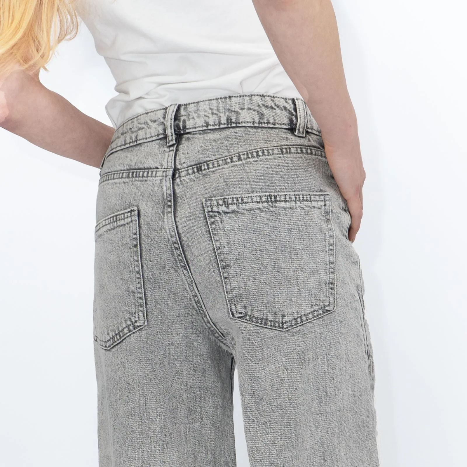 M&S Women's Wide Leg Jeans Grey