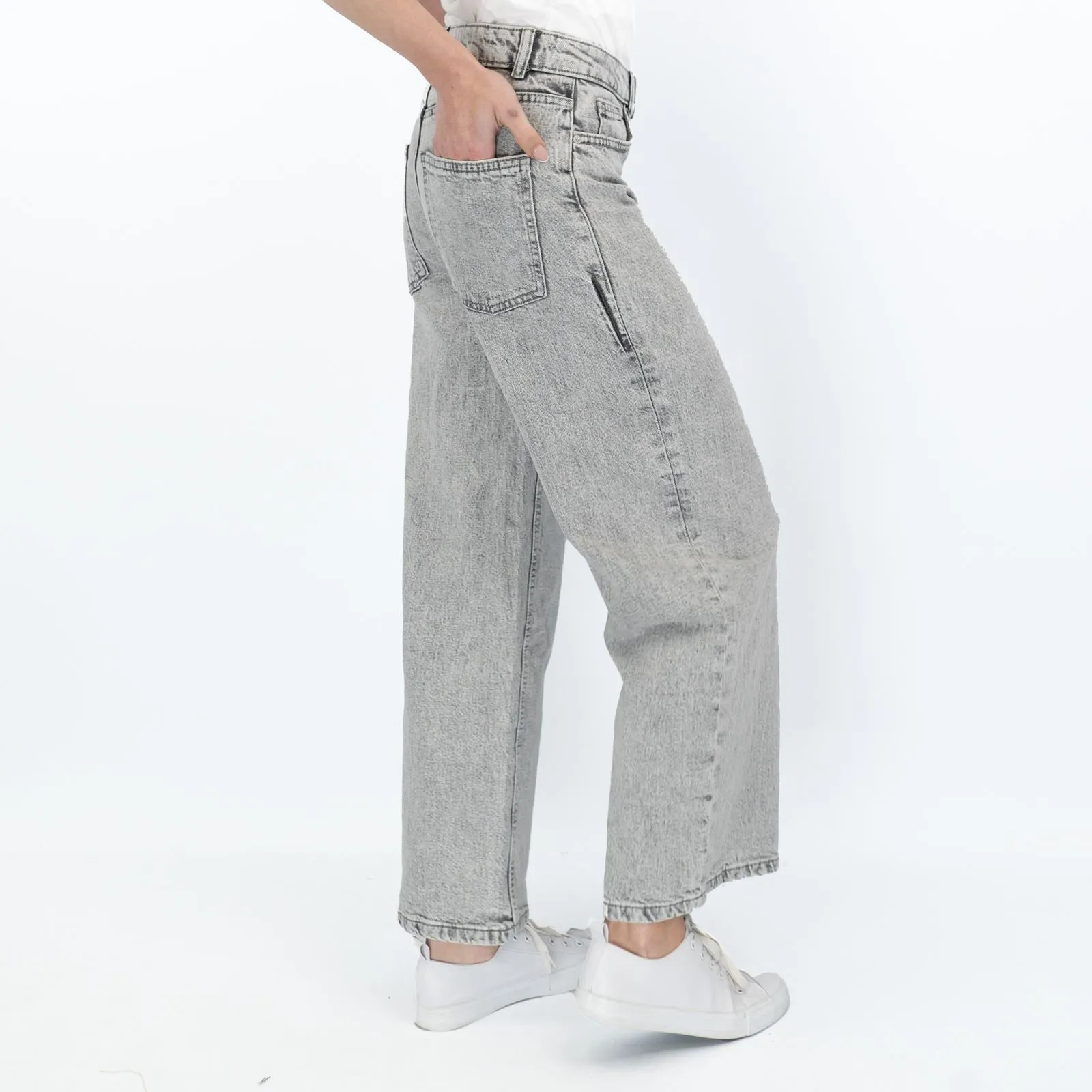 M&S Women's Wide Leg Jeans Grey