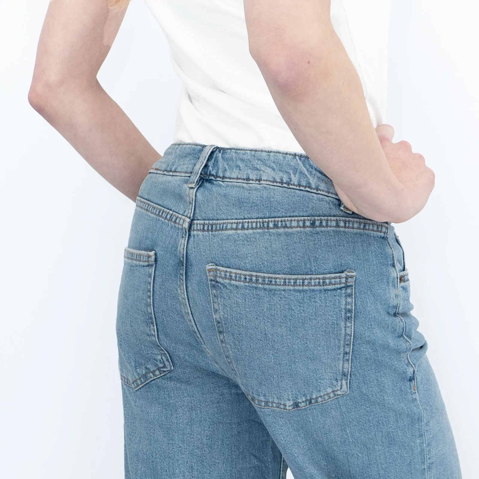 M&S Women's Wide Leg Jeans Light Denim