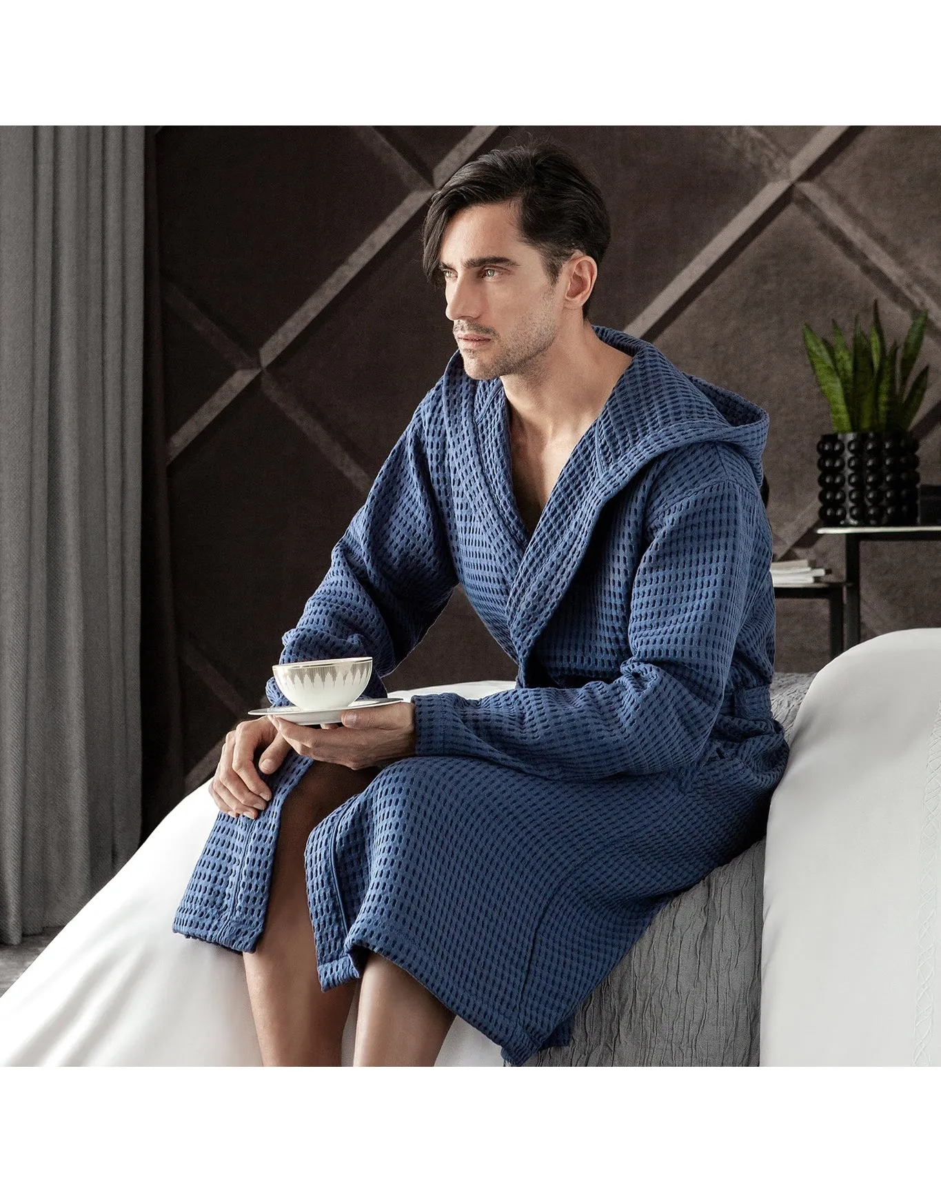 Men | Emborio Bathrobe | Blue TOGAS