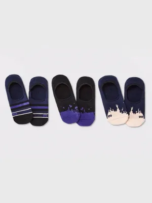 Men's 3 Pairs Printed Socks,Navy/Black