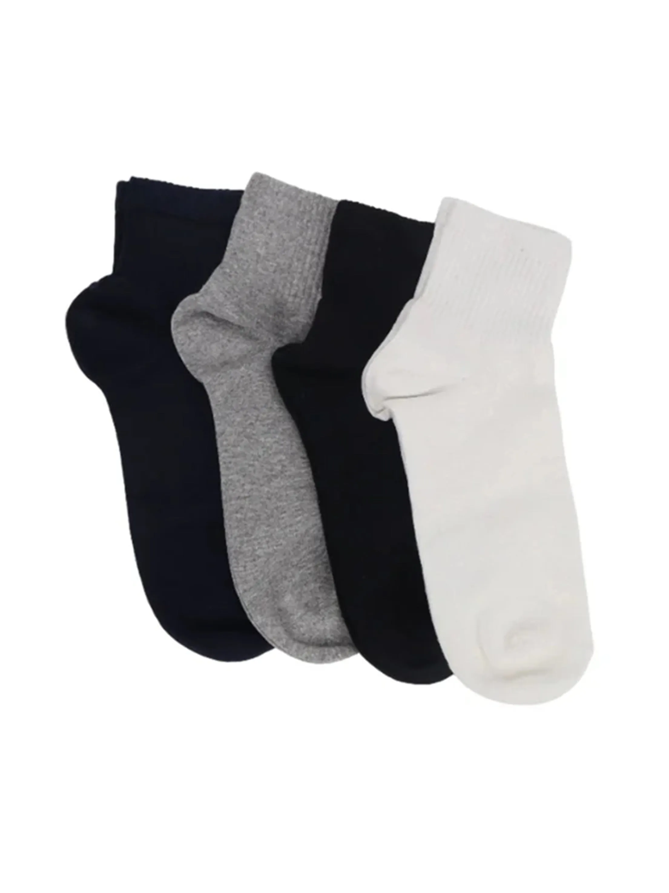 Men's 4 Pair Plain Solid Long Thin Socks,Multi