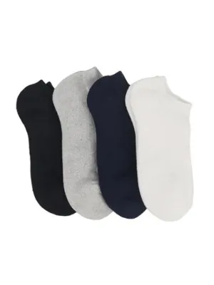 Men's 4 Pair Plain Solid Thick Socks,Multi