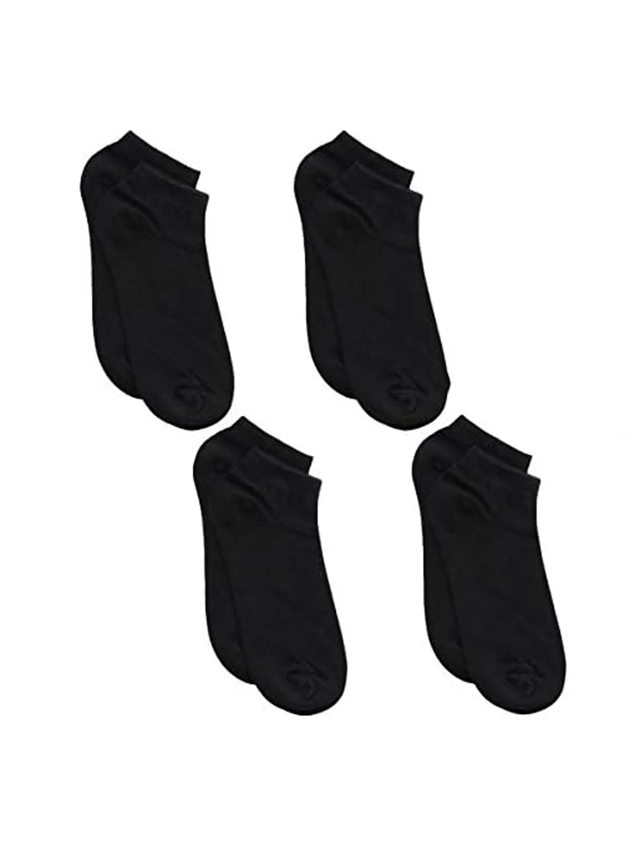 Men's 4 Pair Plain Solid Thin Socks,Black