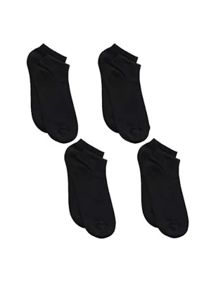 Men's 4 Pair Plain Solid Thin Socks,Black