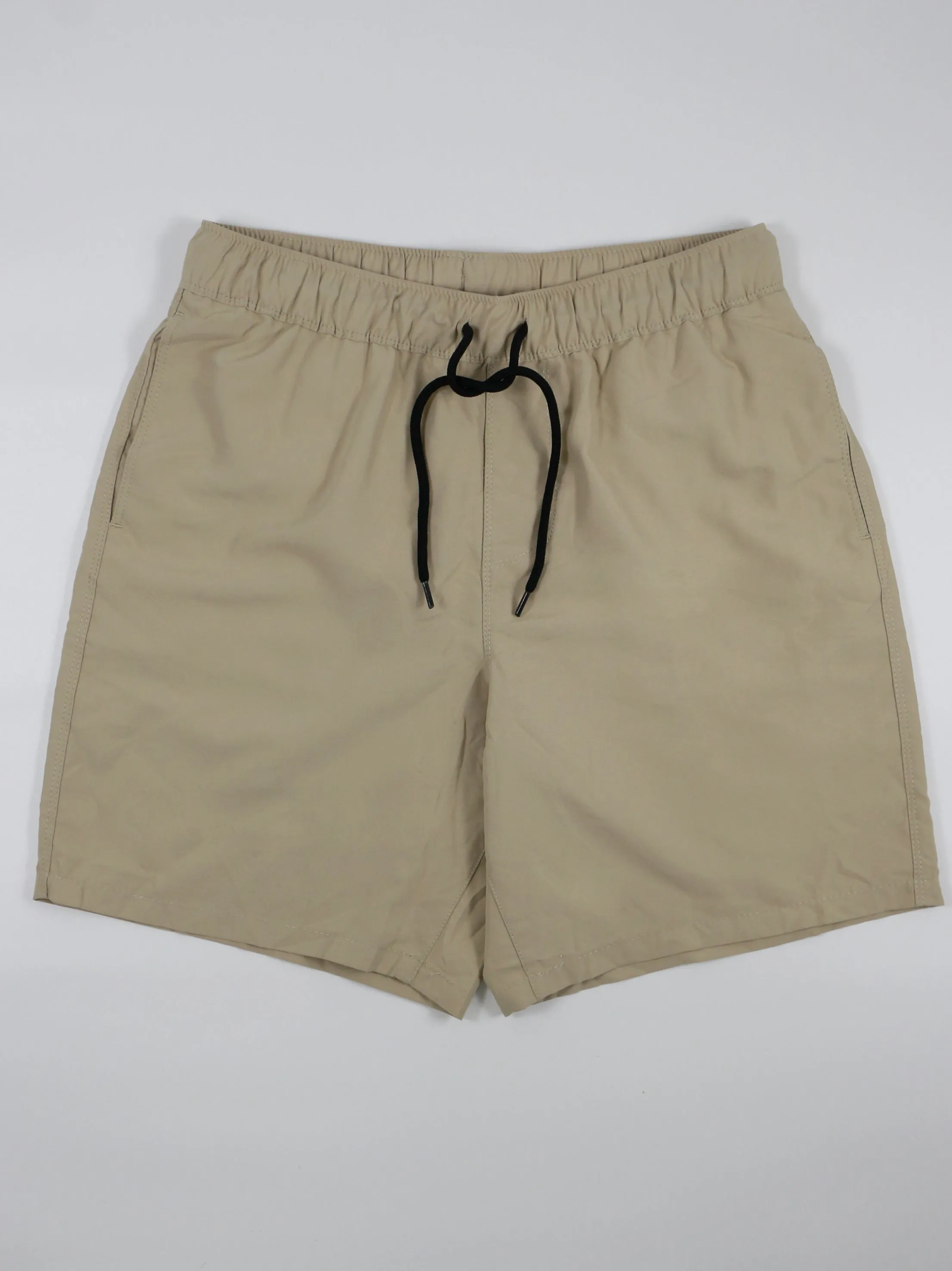Men's Plain Solid Swim Short,Beige