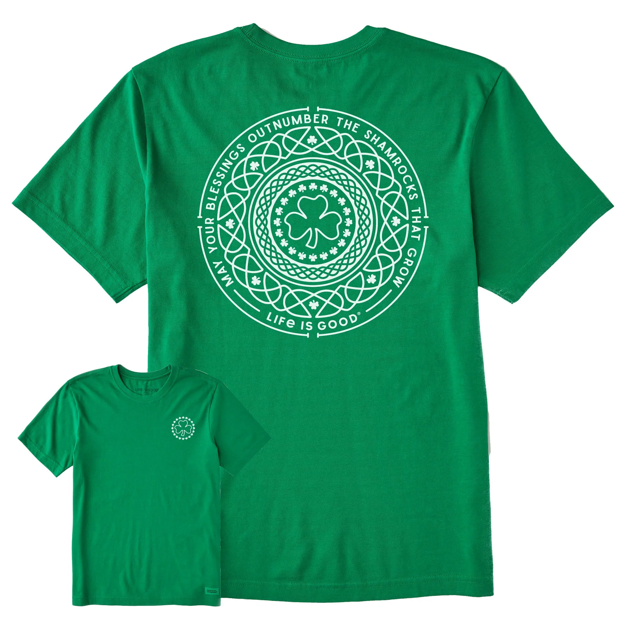 Men's Shamrock Mandala Short Sleeve Crusher Tee Life is Good