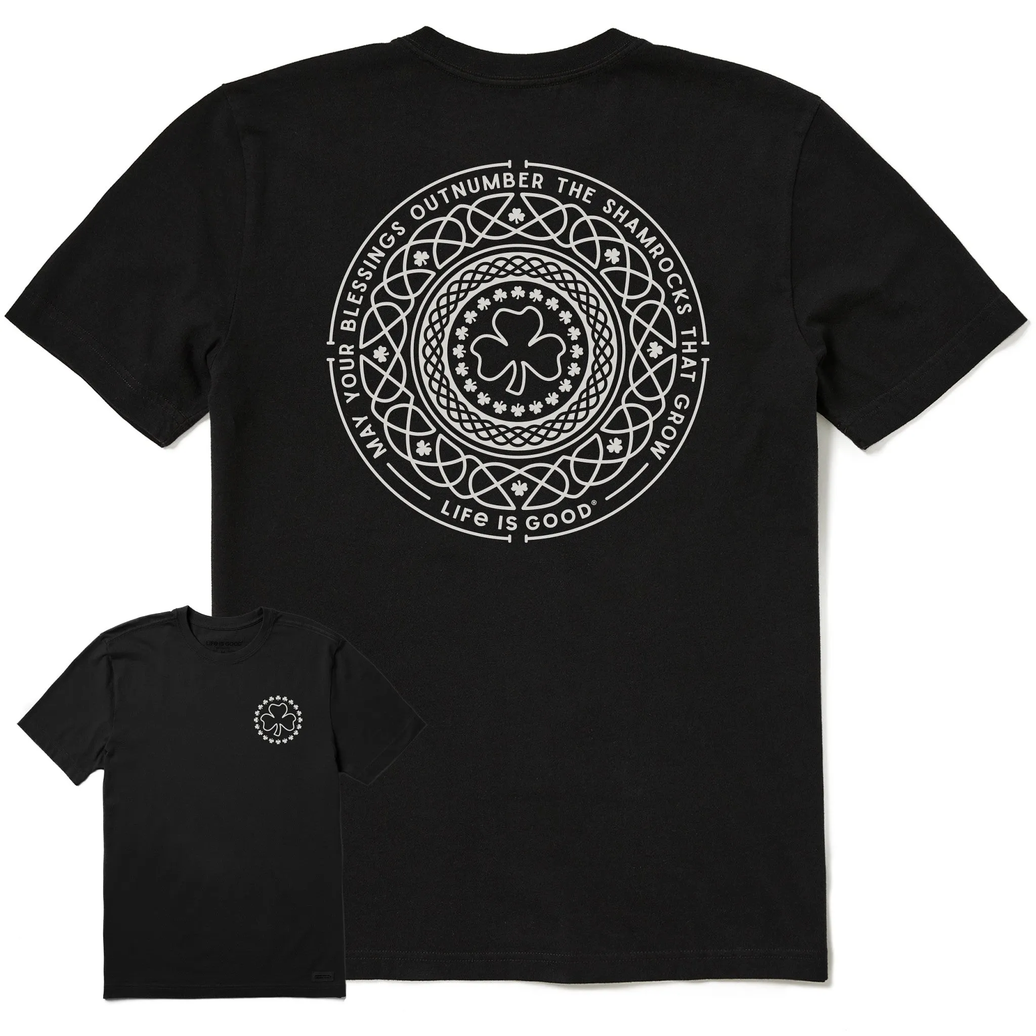 Men's Shamrock Mandala Short Sleeve Crusher Tee Life is Good