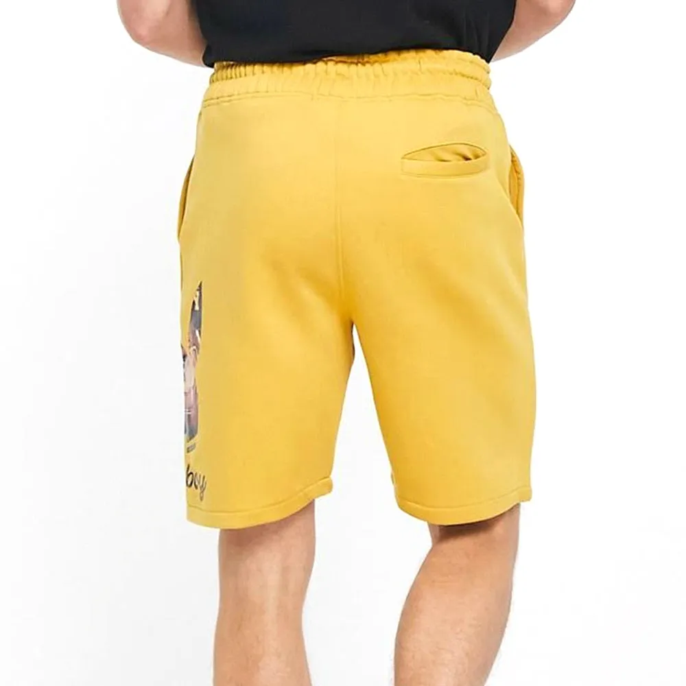 Men's Short With Photographic Print,Yellow