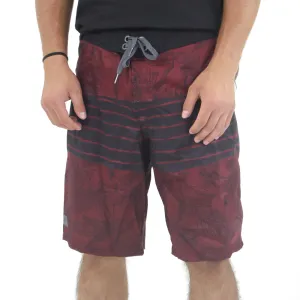 Men's Striped & Floral Swim Trunks,Burgundy