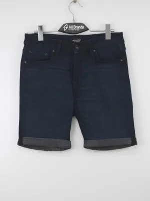 Men's Washed Denim Short,Navy
